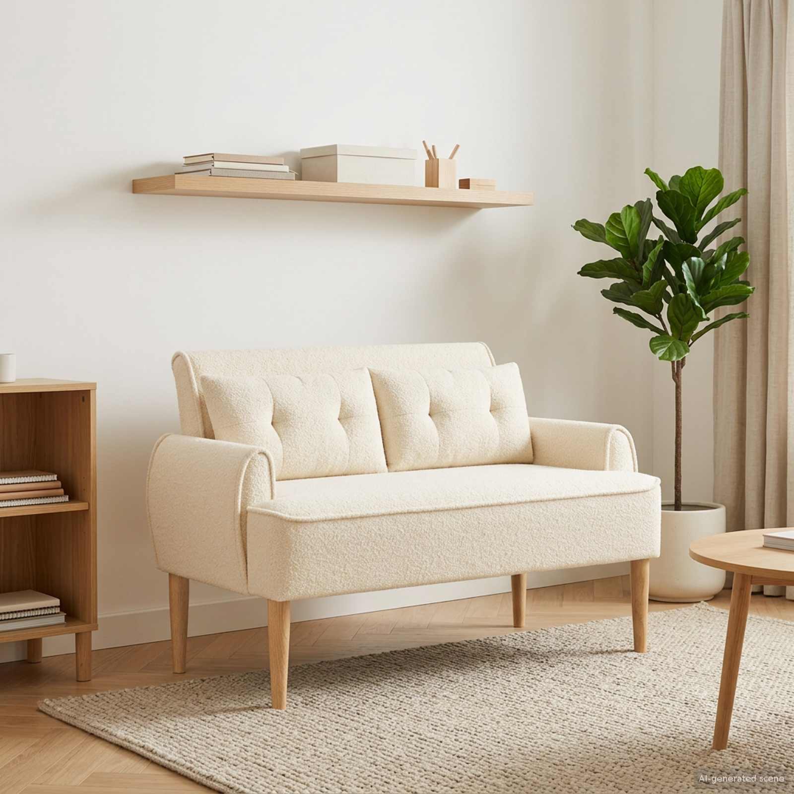 vidaXL Loungebank met knopencomfort Crèmekleurig 117 x 67 x 77 cm