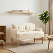 vidaXL Loungebank met knopencomfort Crèmekleurig 117 x 67 x 77 cm