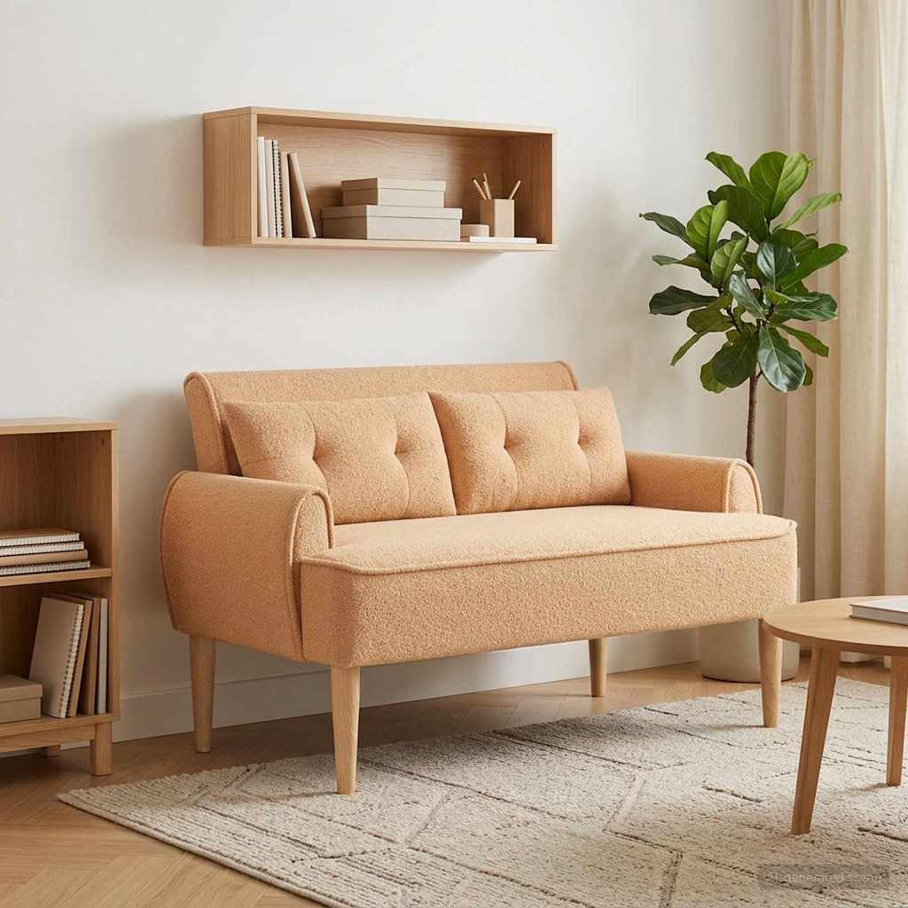 vidaXL Loungebank met knopencomfort Crèmekleurig 117 x 67 x 77 cm