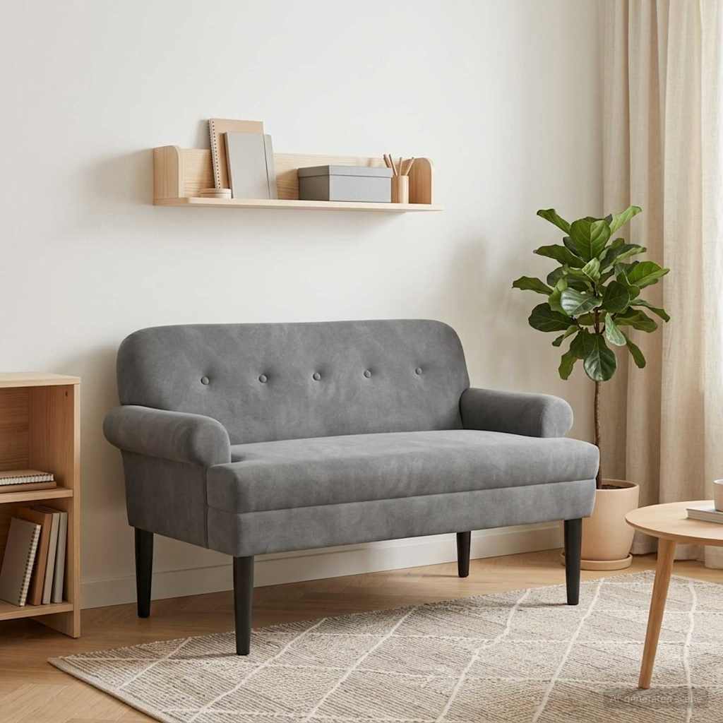 vidaXL Loungebank met knopencomfort Lichtgrijs 120 x 66 x 78 cm
