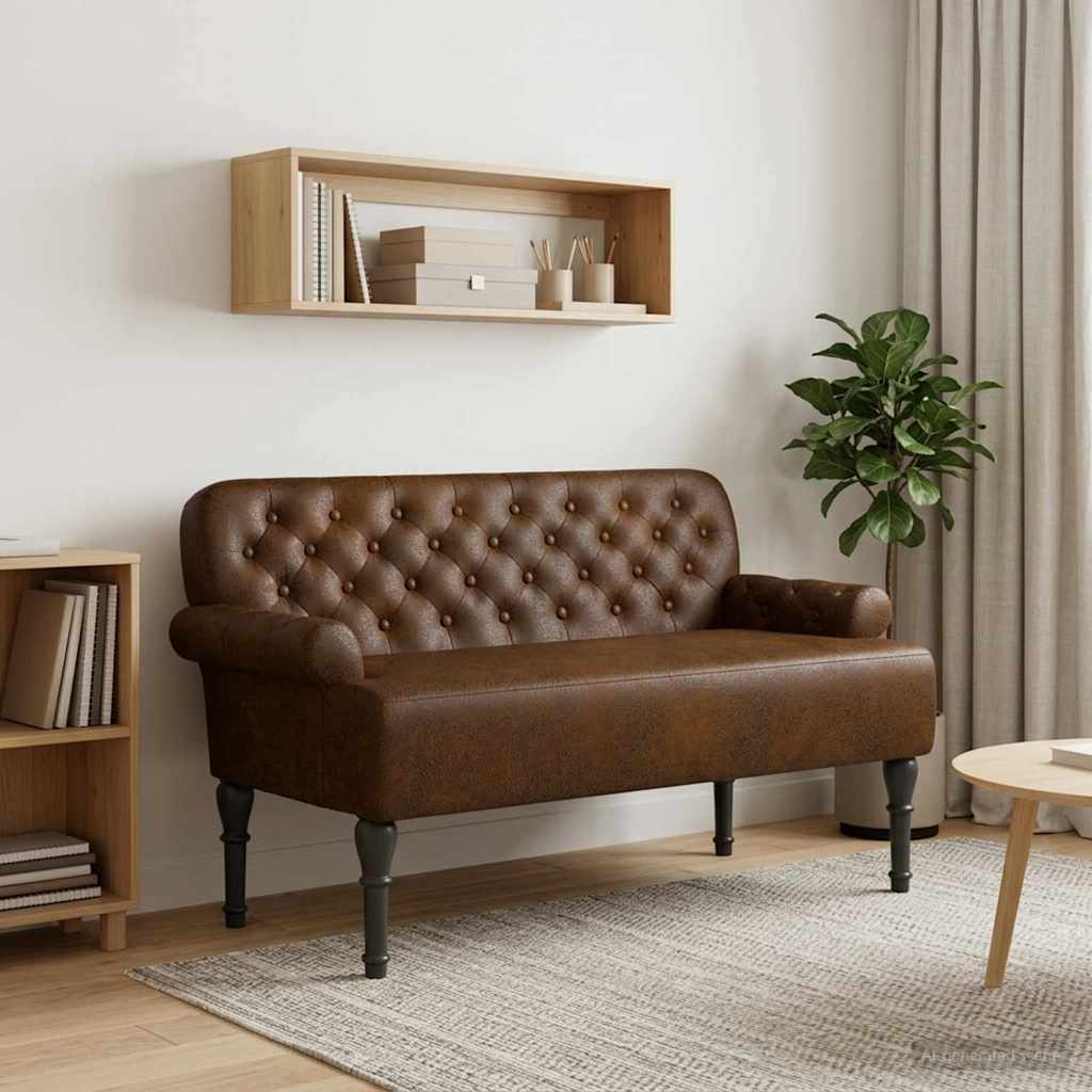 vidaXL Loungebank met knopencomfort Bruin 120 x 65 x 78 cm