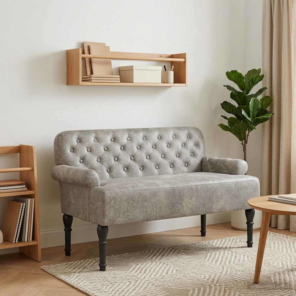 vidaXL Loungebank met knopencomfort Bruin 120 x 65 x 78 cm