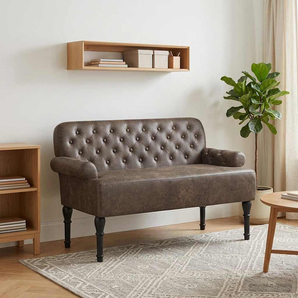 vidaXL Loungebank met knopencomfort Bruin 120 x 65 x 78 cm