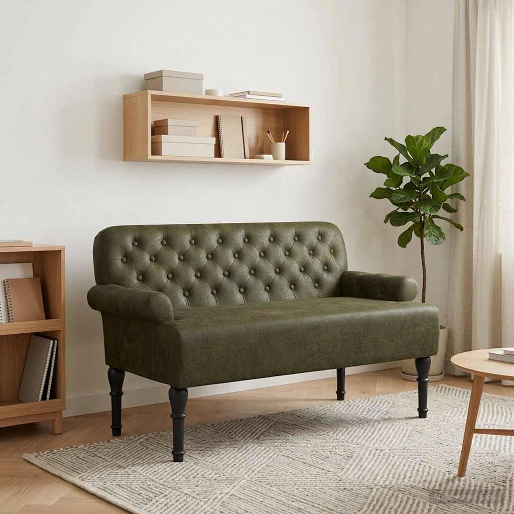 vidaXL Loungebank met knopencomfort Bruin 120 x 65 x 78 cm