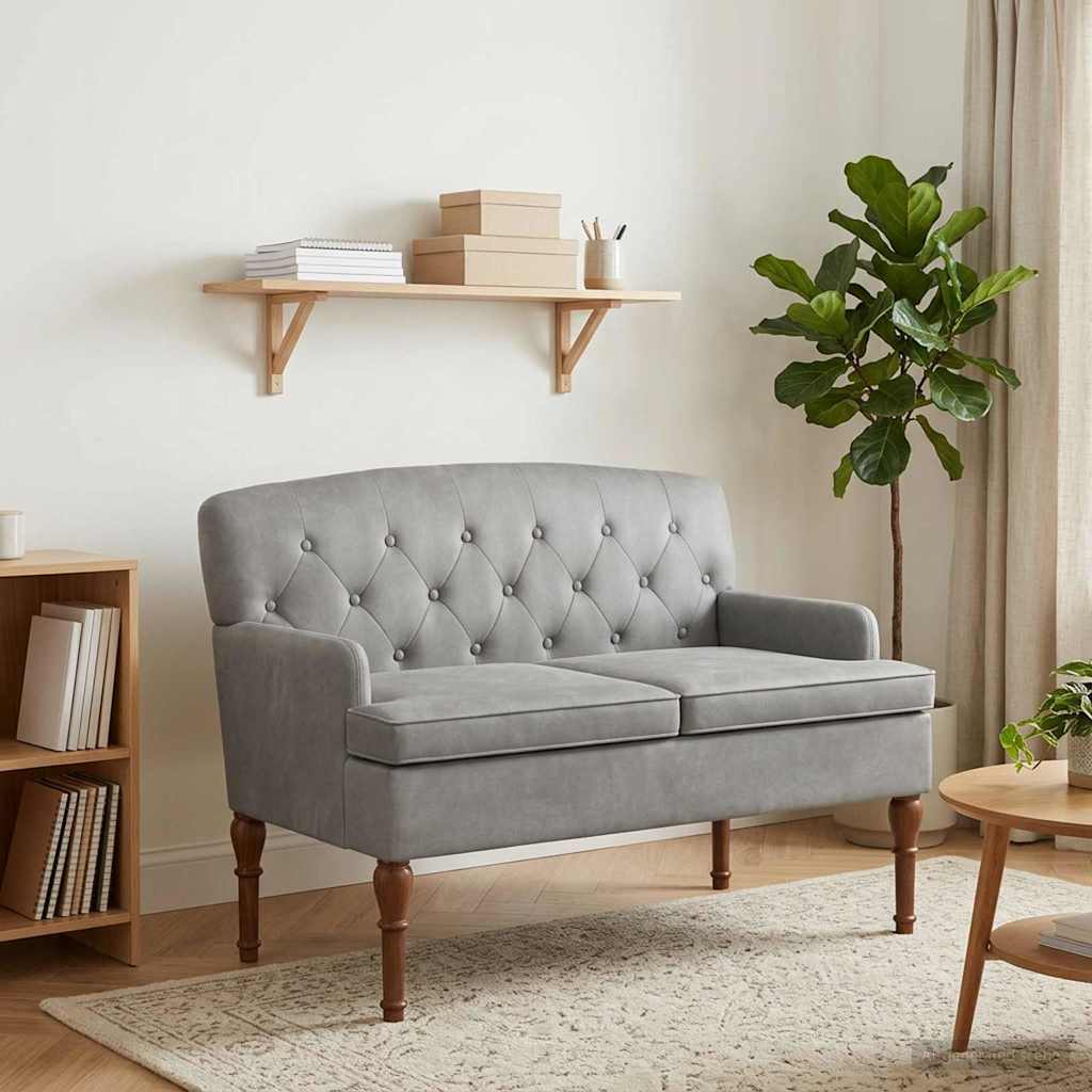 vidaXL Loungebank met knopencomfort Lichtgrijs 111 x 65 x 79 cm
