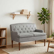 vidaXL Loungebank met knopencomfort Lichtgrijs 111 x 65 x 79 cm