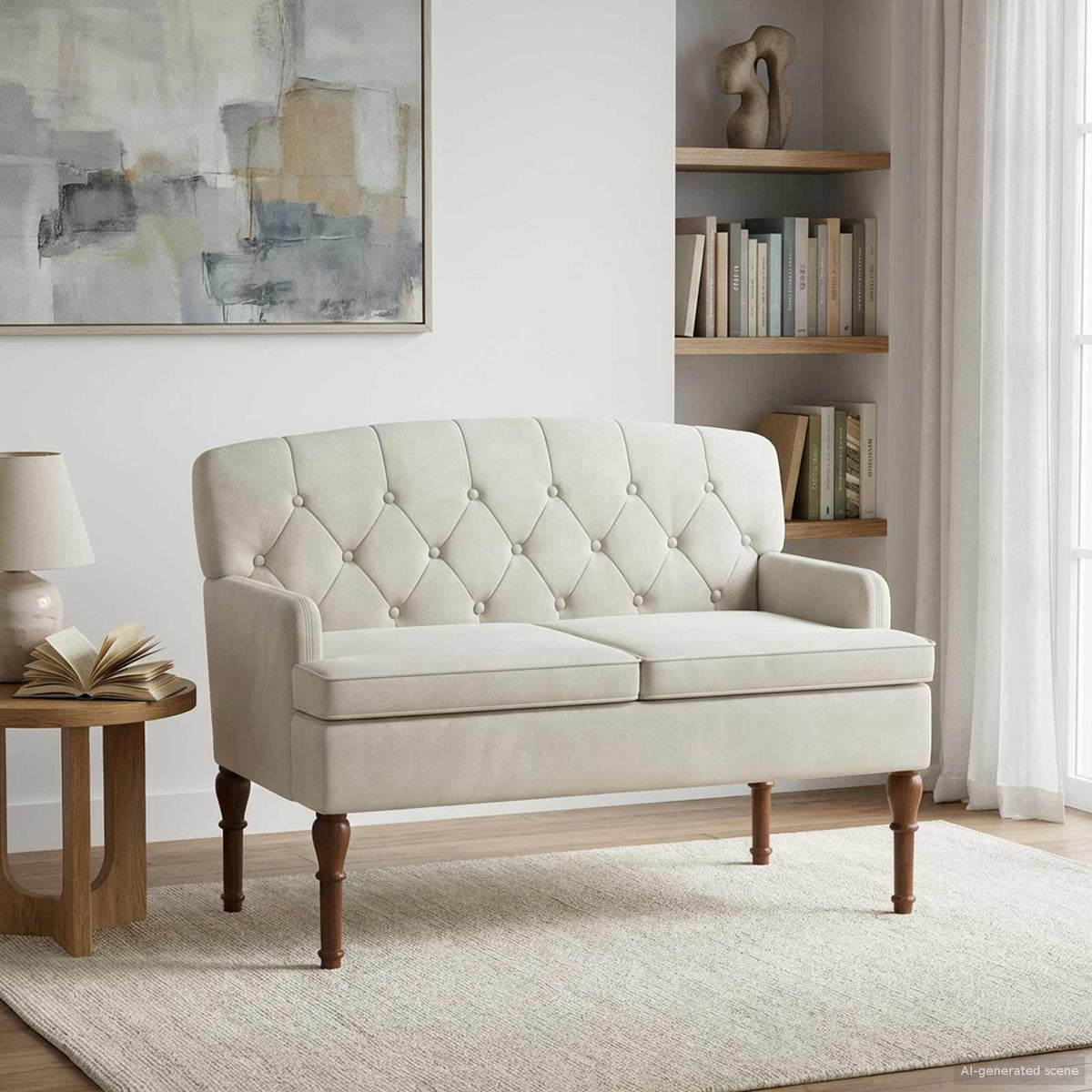 vidaXL Loungebank met knopencomfort Lichtgrijs 111 x 65 x 79 cm