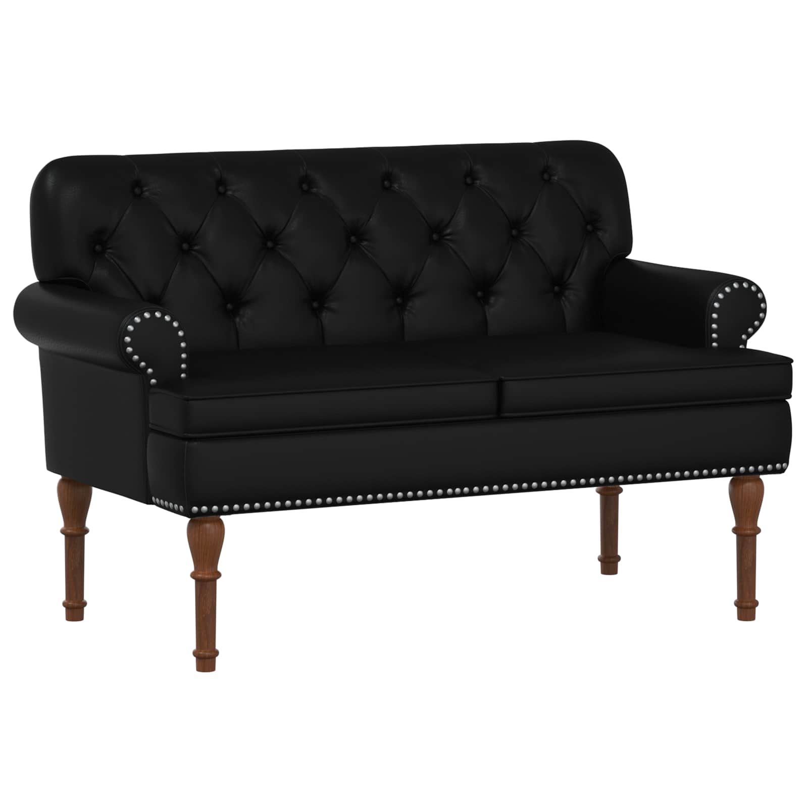 vidaXL Loungebank met knopencomfort Zwart 120 x 65 x 77 cm Kunstleer