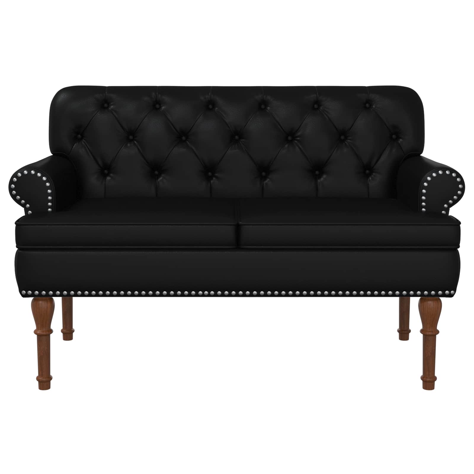 vidaXL Loungebank met knopencomfort Zwart 120 x 65 x 77 cm Kunstleer