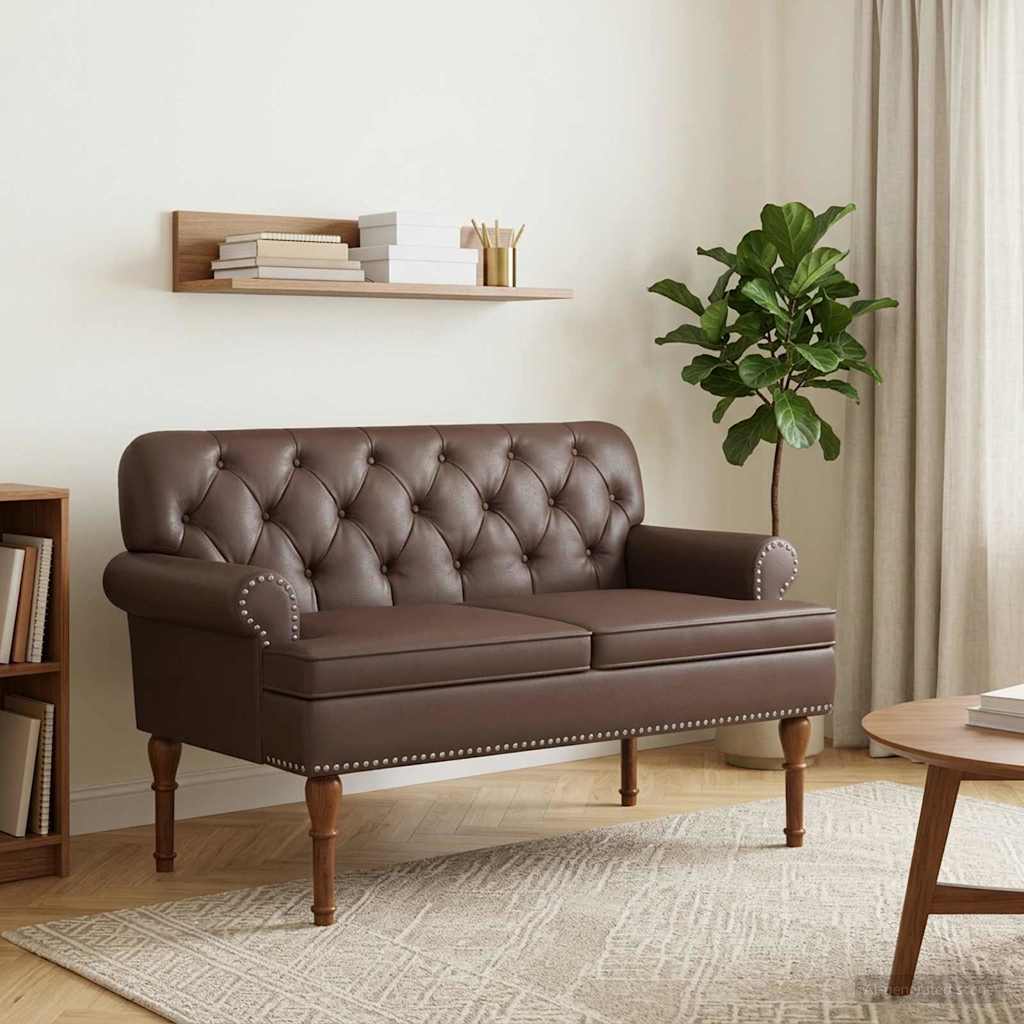 vidaXL Loungebank met knopencomfort Zwart 120 x 65 x 77 cm Kunstleer