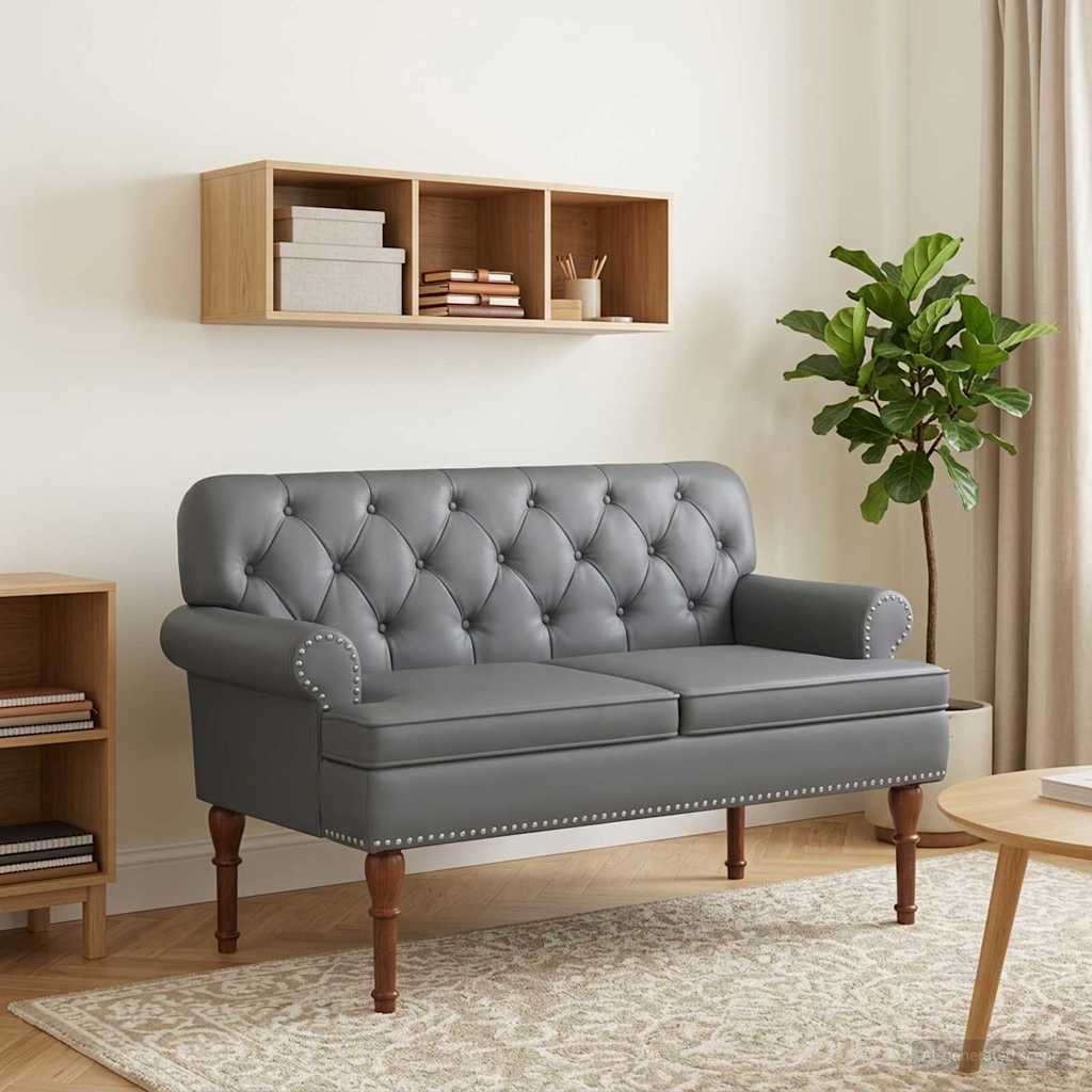 vidaXL Loungebank met knopencomfort Zwart 120 x 65 x 77 cm Kunstleer