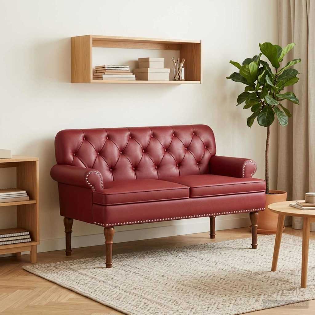 vidaXL Loungebank met knopencomfort Zwart 120 x 65 x 77 cm Kunstleer
