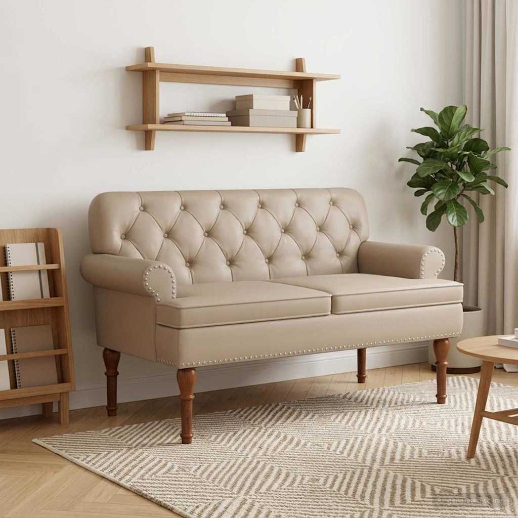 vidaXL Loungebank met knopencomfort Zwart 120 x 65 x 77 cm Kunstleer