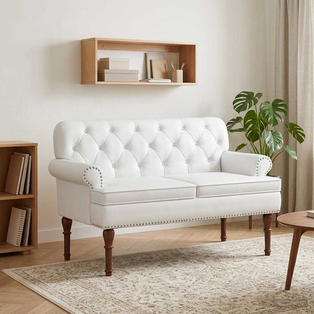 vidaXL Loungebank met knopencomfort Zwart 120 x 65 x 77 cm Kunstleer