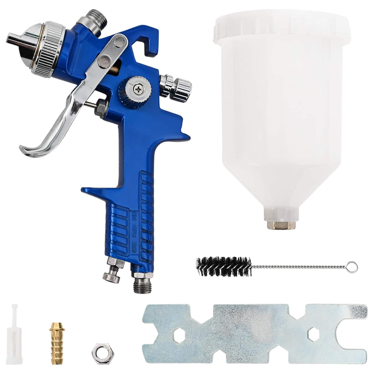 vidaXL HVLP Verfspuitpistool Kit 600 ml Kom 1,3/1,7/2,0 mm Spuitmonden