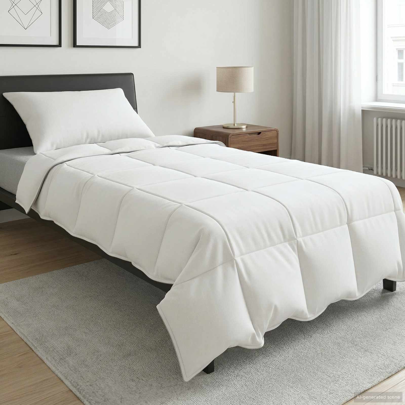 vidaXL Zomer Dekbed Wit 135 x 200 cm Bamboe