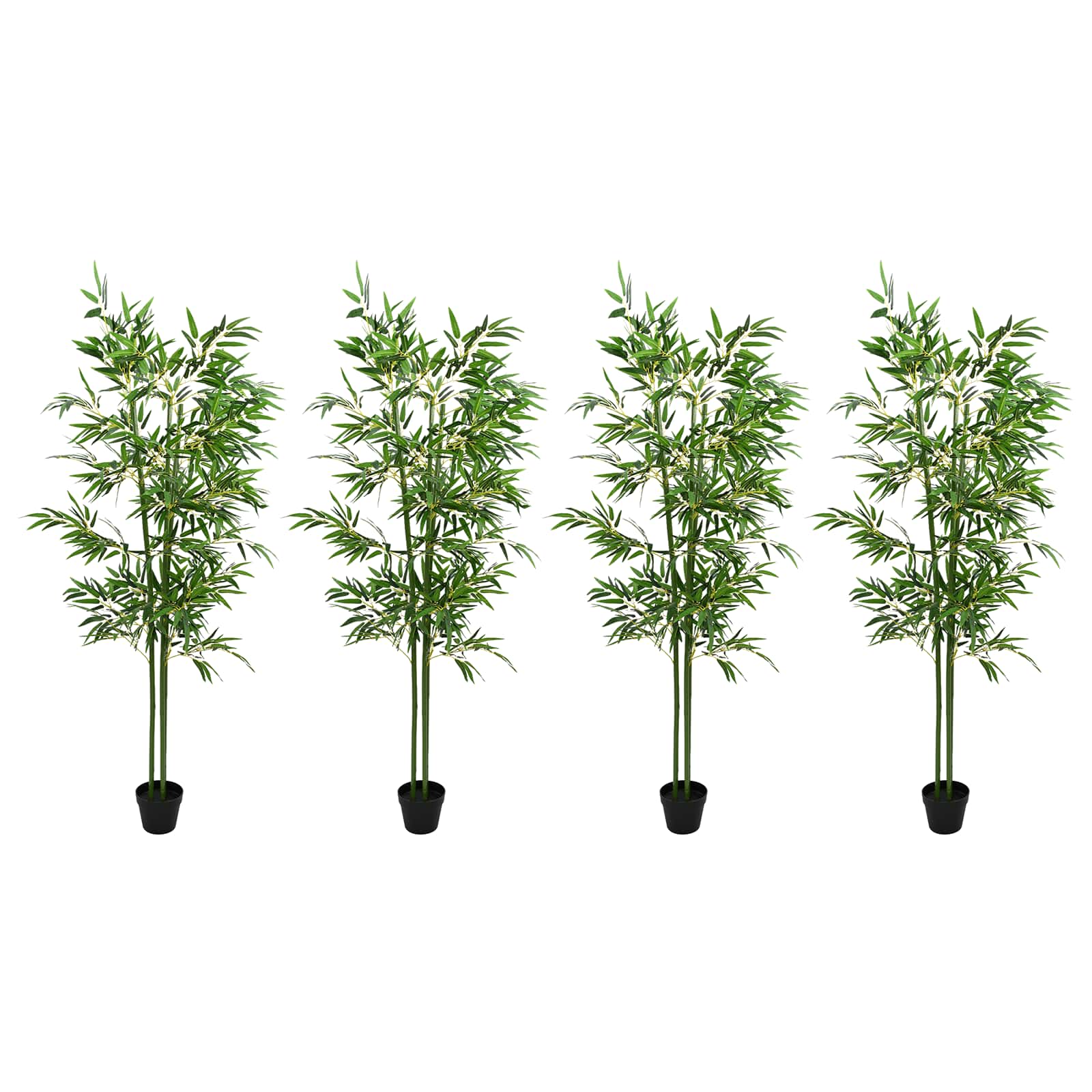 vidaXL Nepp Bambo Boom 4 pcs Groen 60 x 18 x 190 cm Stof en Bamboe
