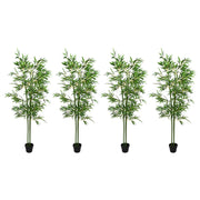 vidaXL Nepp Bambo Boom 4 pcs Groen 60 x 18 x 190 cm Stof en Bamboe