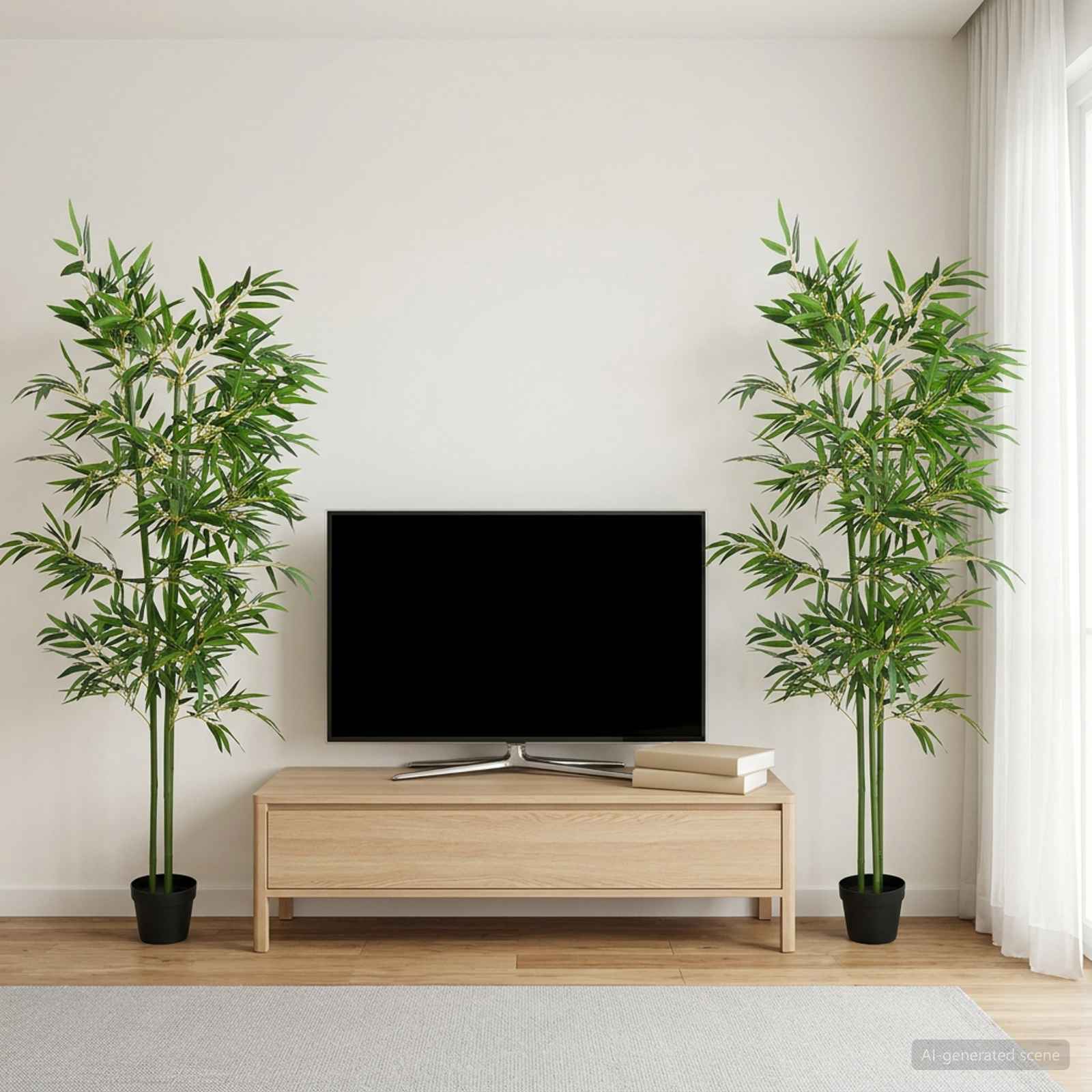 vidaXL Nepp Bambo Boom 4 pcs Groen 60 x 18 x 190 cm Stof en Bamboe