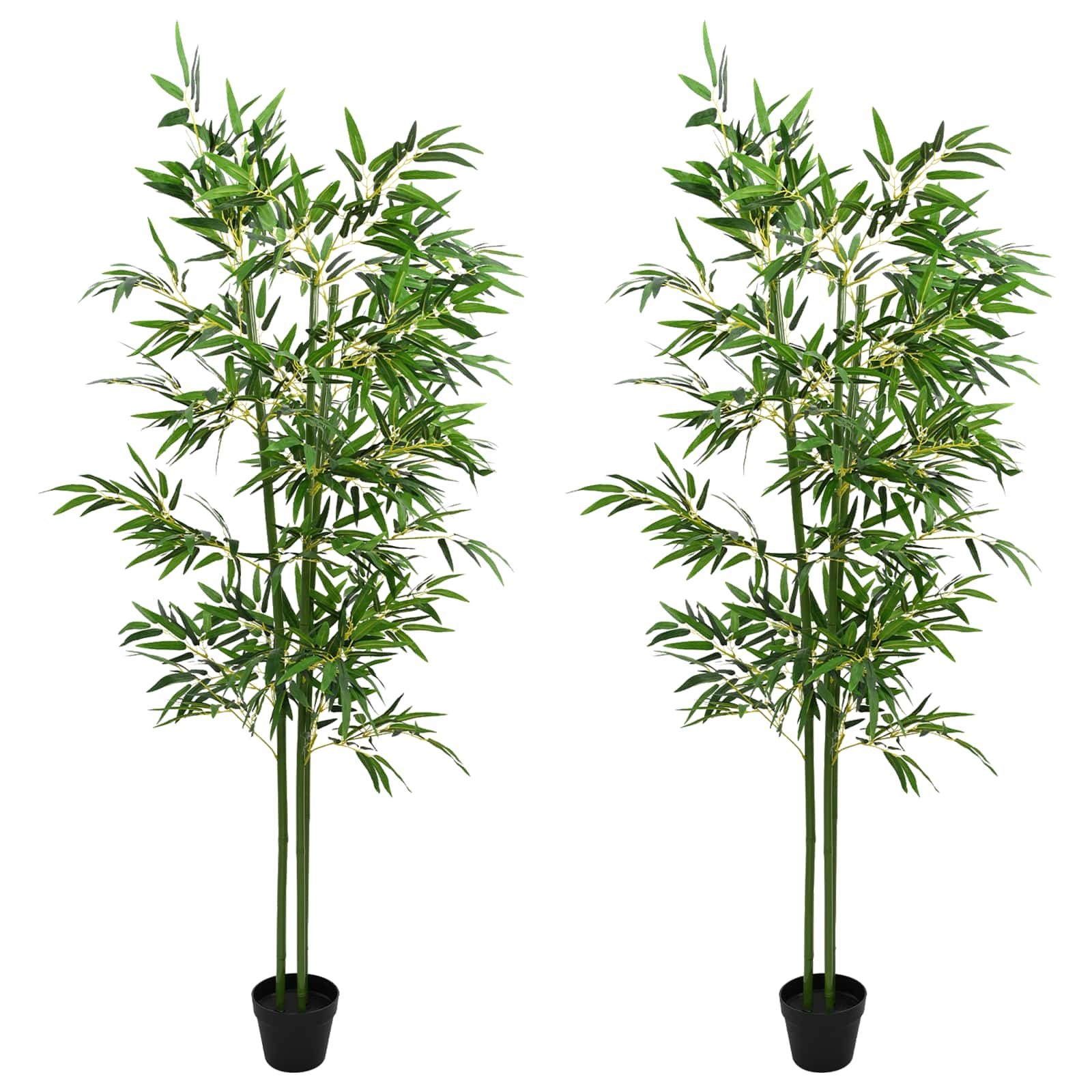 vidaXL Nepp Bambo Boom 4 pcs Groen 60 x 18 x 190 cm Stof en Bamboe