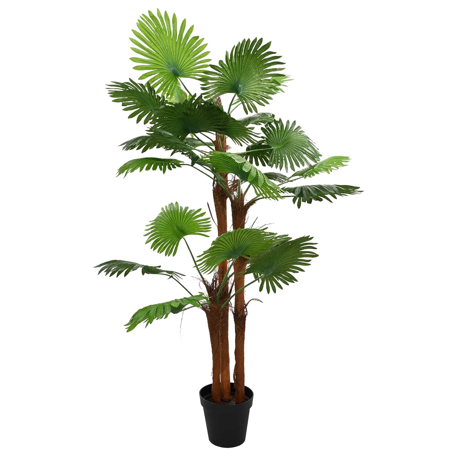 vidaXL Kunstmatige Fan Palmboom Groen 75 x 25 x 180 cm Stof en Bamboe