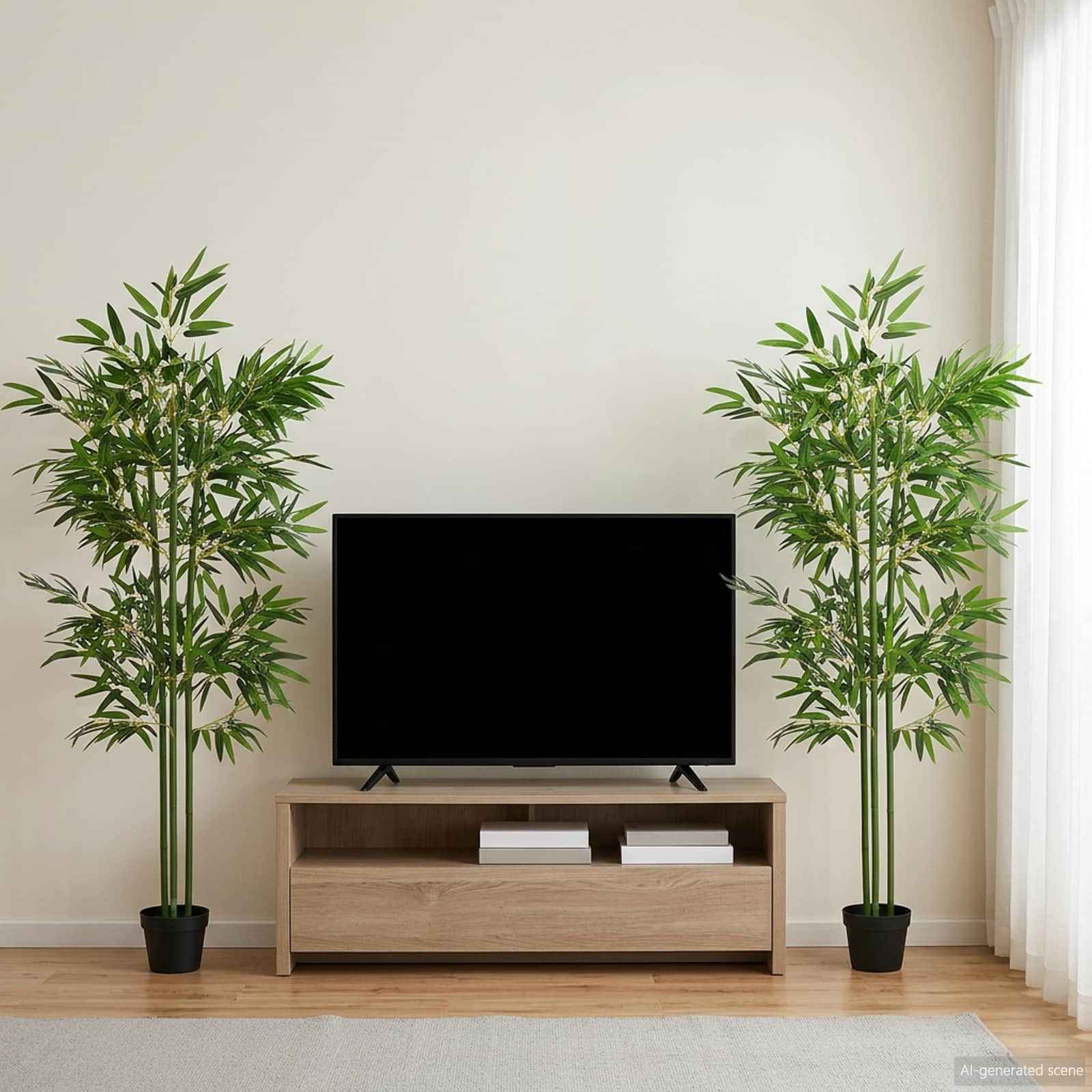 vidaXL Nepp Bambo Boom 4 pcs Groen 60 x 18 x 190 cm Stof en Bamboe