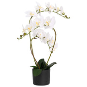 vidaXL Kunstorchidee met pot Wit 45 x 15 x 65 cm Stof, PE en PEVA