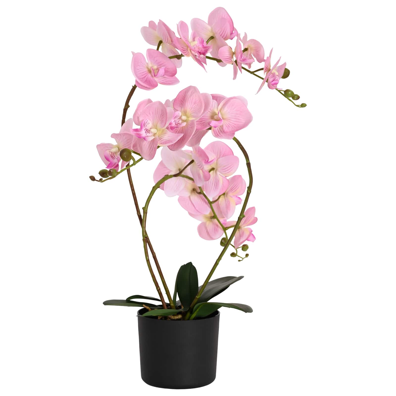 vidaXL Kunstorchidee met pot Wit 45 x 15 x 65 cm Stof, PE en PEVA