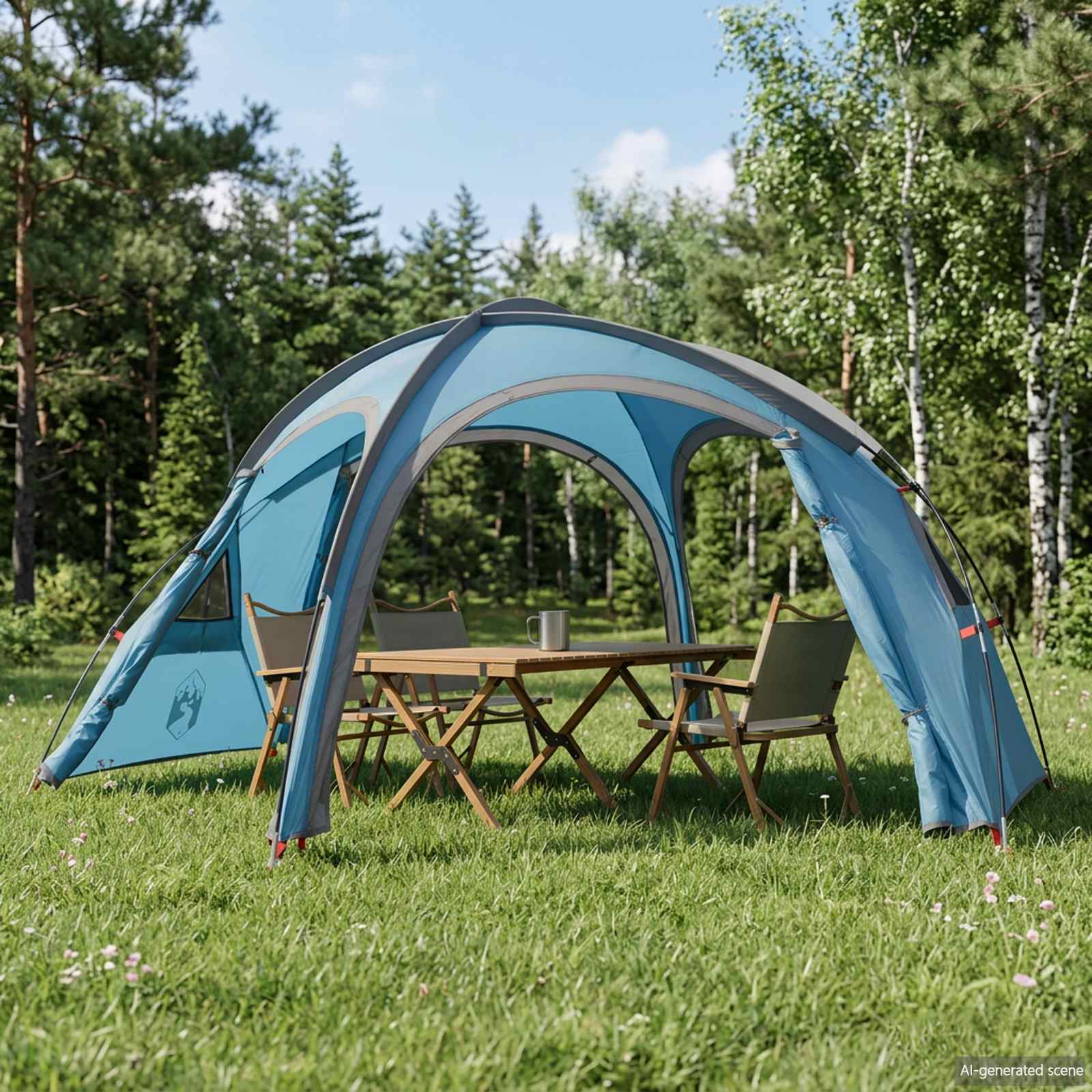 vidaXL Trekkingtent met regenhoes waterdicht 2-persoons Groen