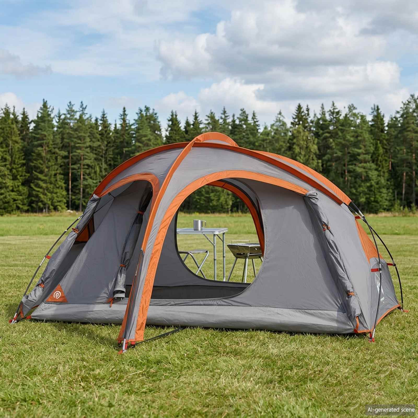 vidaXL Trekkingtent met regenhoes waterdicht 2-persoons Groen