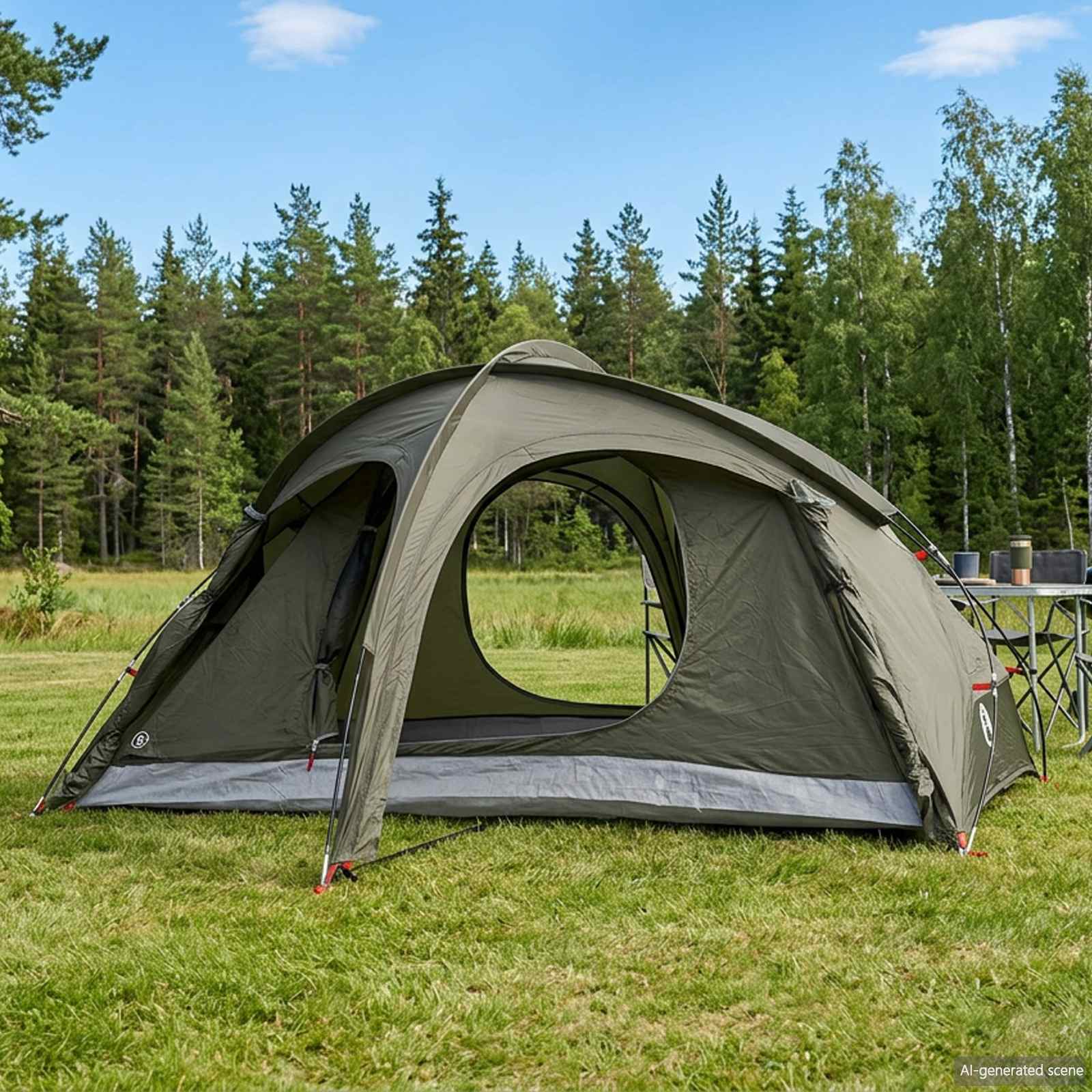 vidaXL Trekkingtent met regenhoes waterdicht 2-persoons Groen