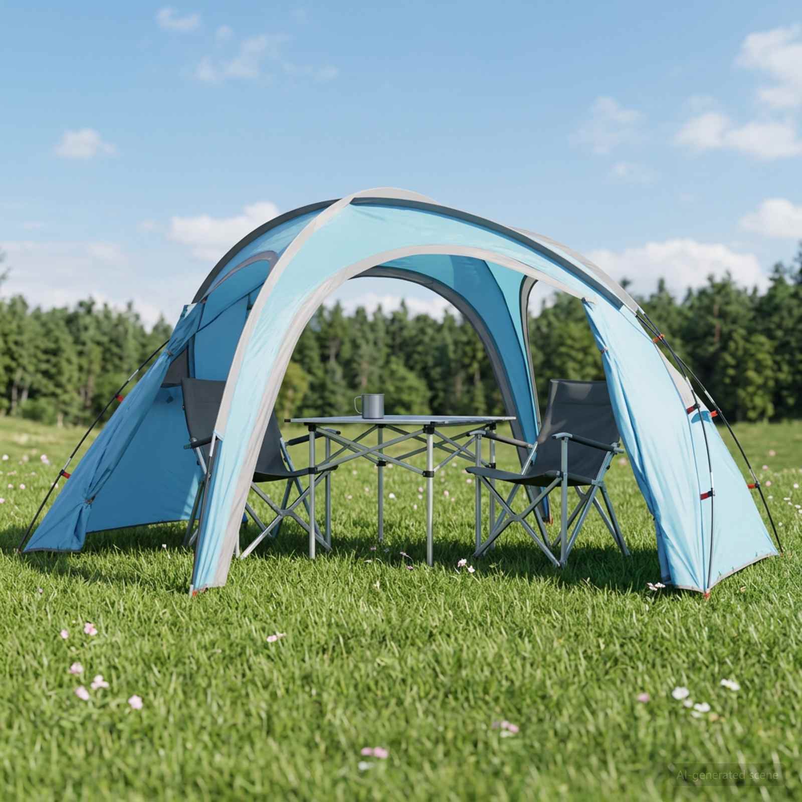 vidaXL Trekkingtent met regenhoes waterdicht 2-persoons Groen