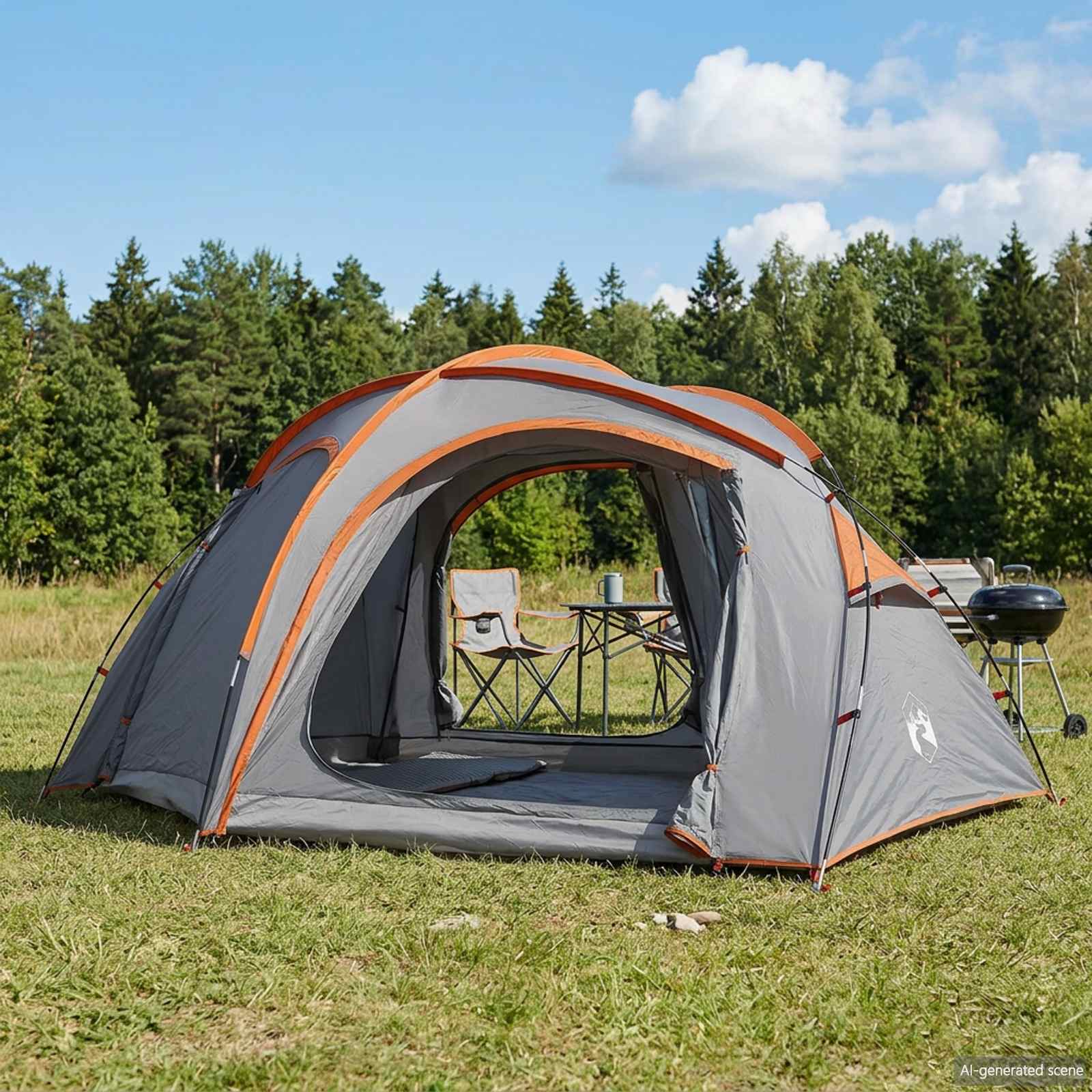 vidaXL Trekkingtent met regenhoes waterdicht 2-persoons Groen