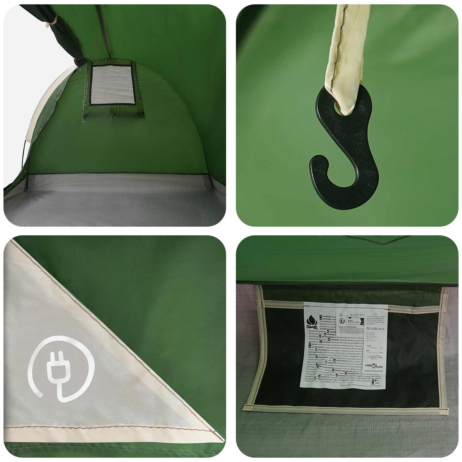 vidaXL Hiking Tent Waterdicht 1-persoons 1-Persoons Groen