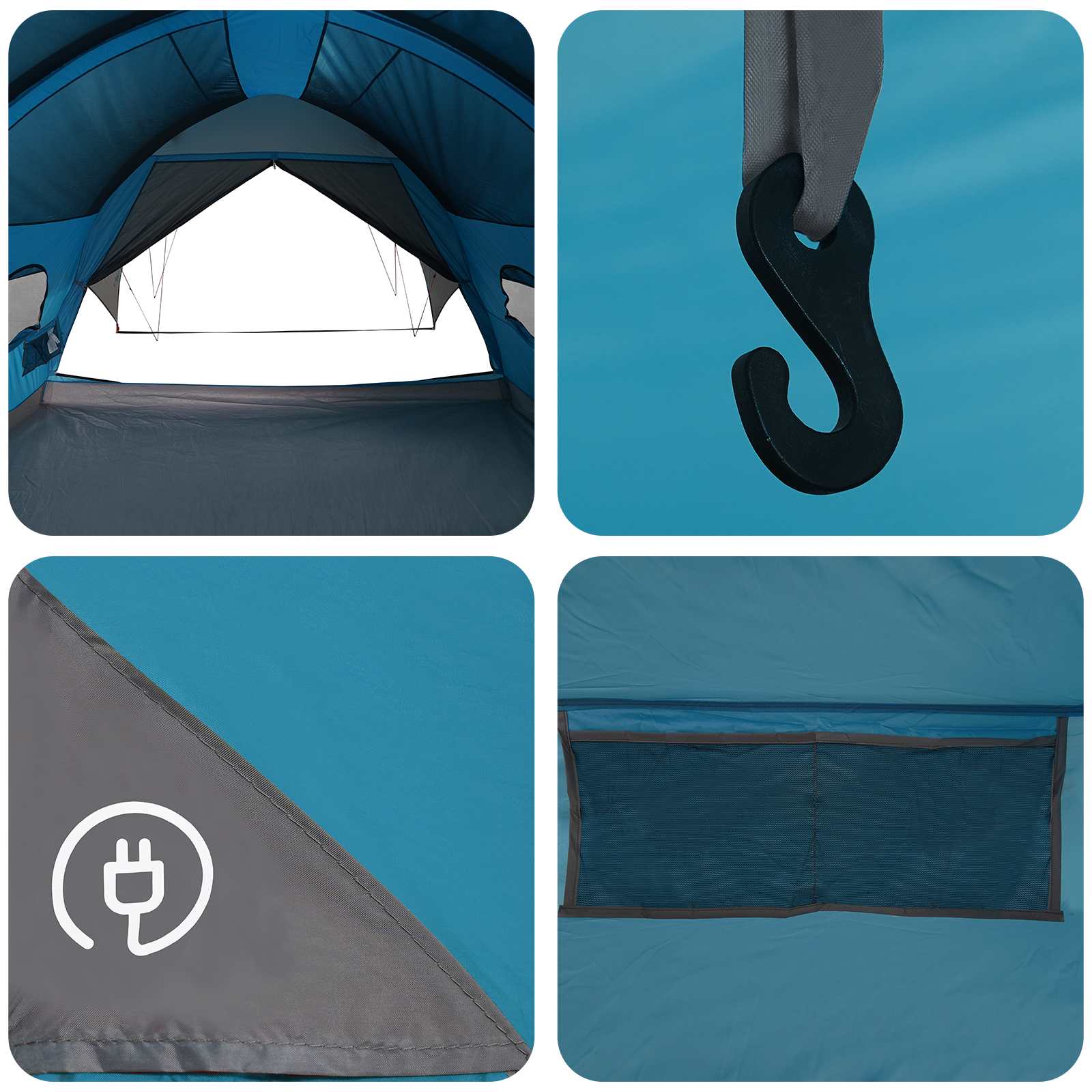 vidaXL Tunnel Tent met Waterdichte Regenhoes 10-persoons Groen