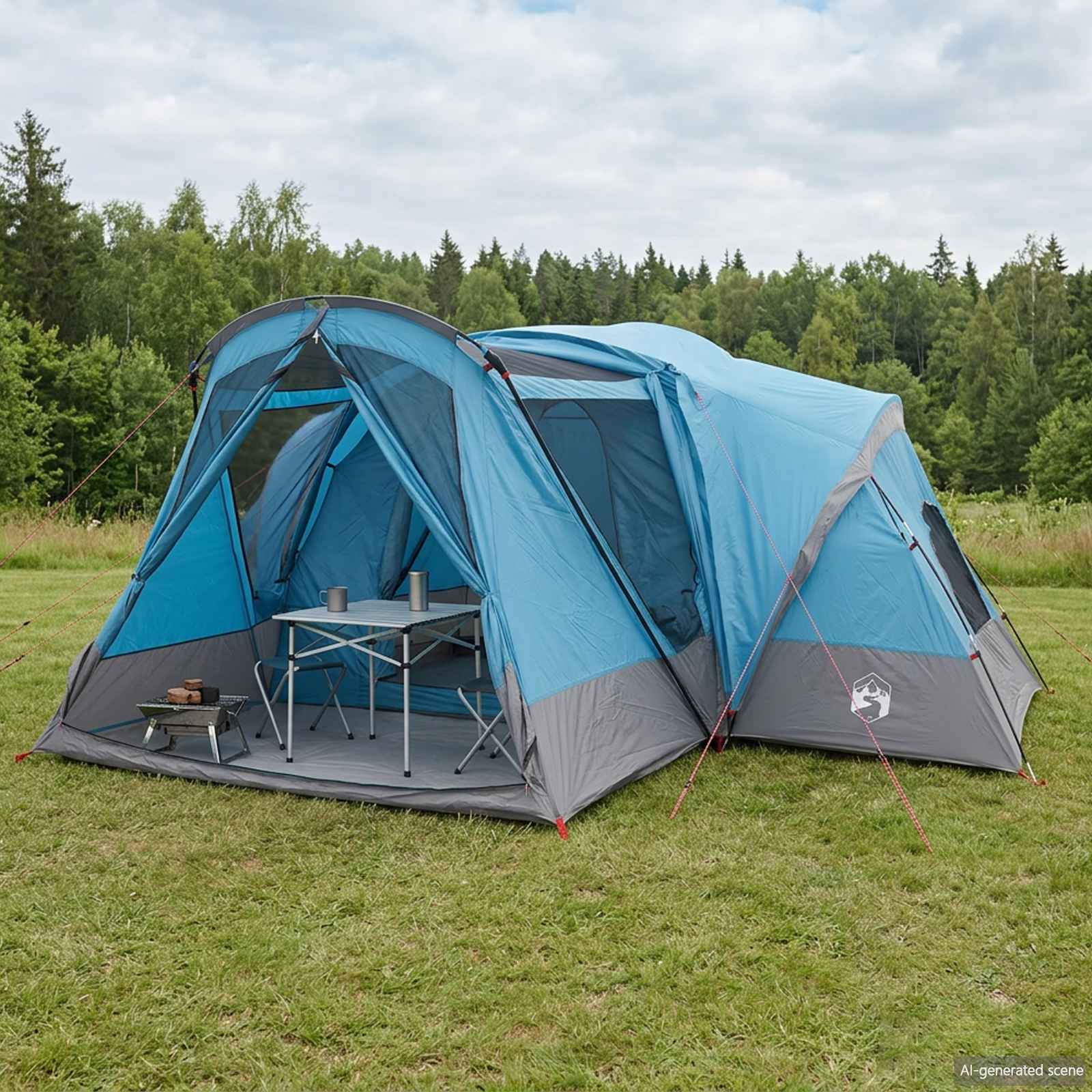 vidaXL Trekkingtent met waterdichte regenfly 10-persoons Groen