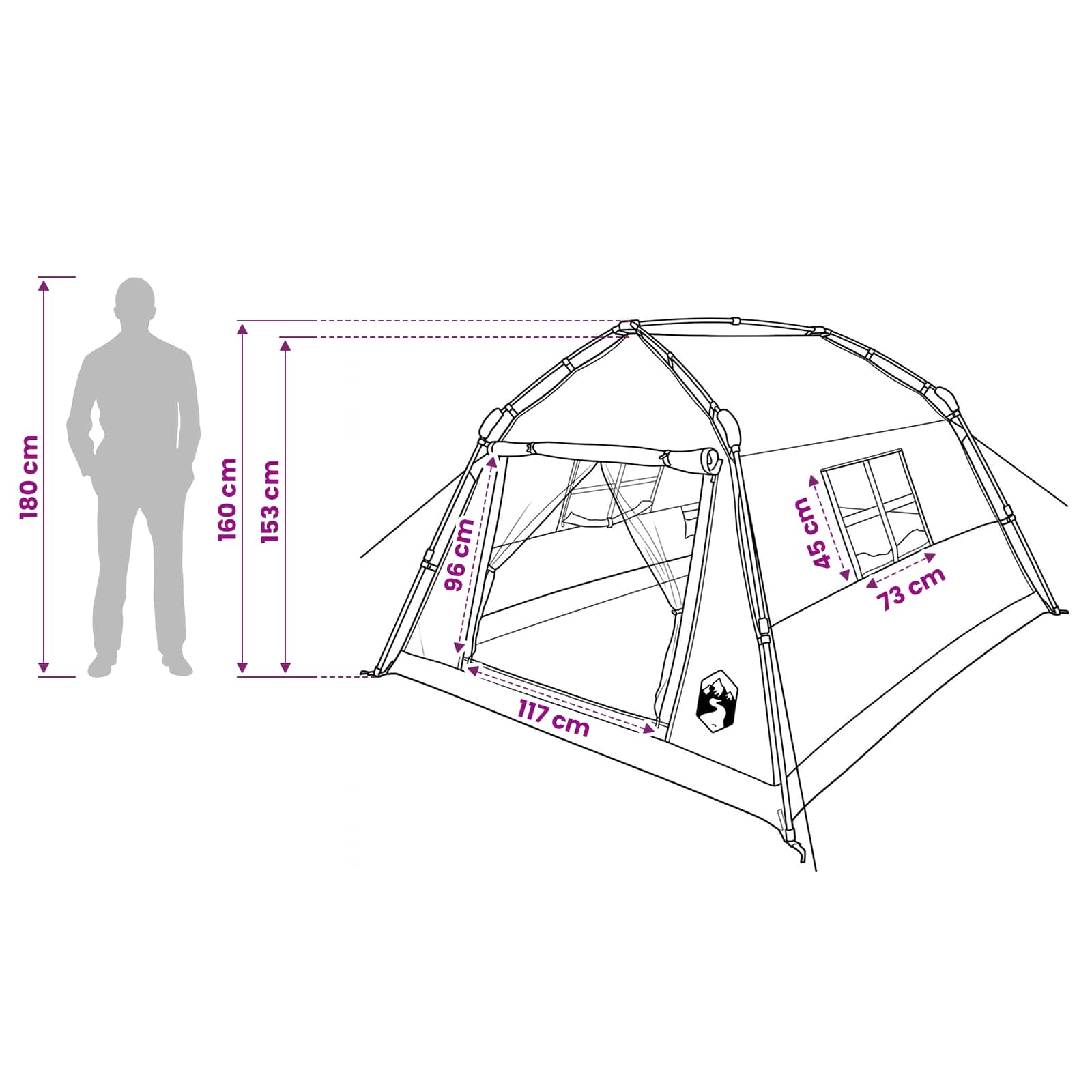 vidaXL Instant Tent Water-resistant 3-persoons 3-persoons Groen