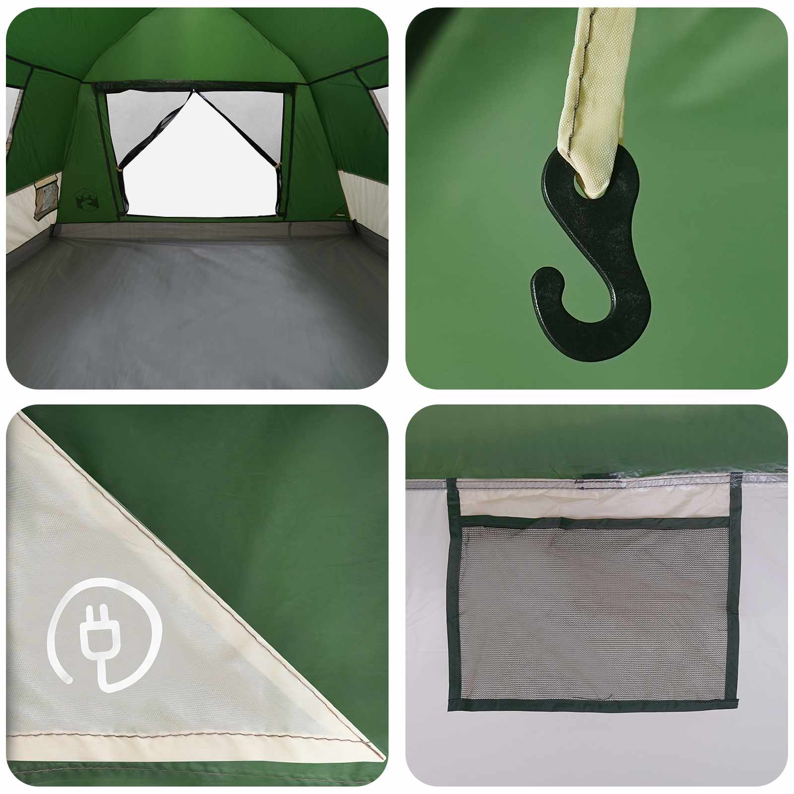 vidaXL Instant Tent Water-resistant 3-persoons 3-persoons Groen