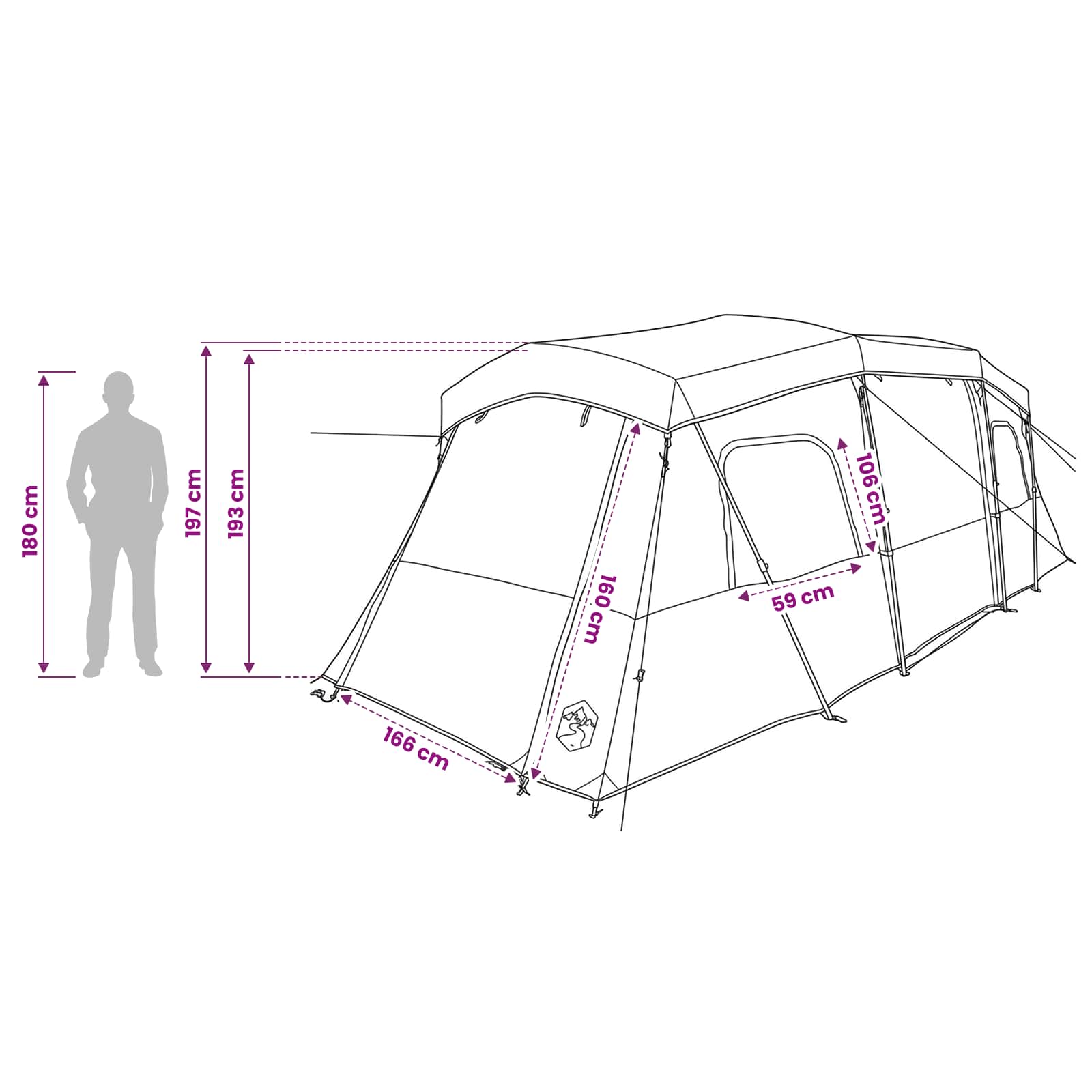 vidaXL 3-persoons 3-persoons Groen 185T Polyester met PU Coating