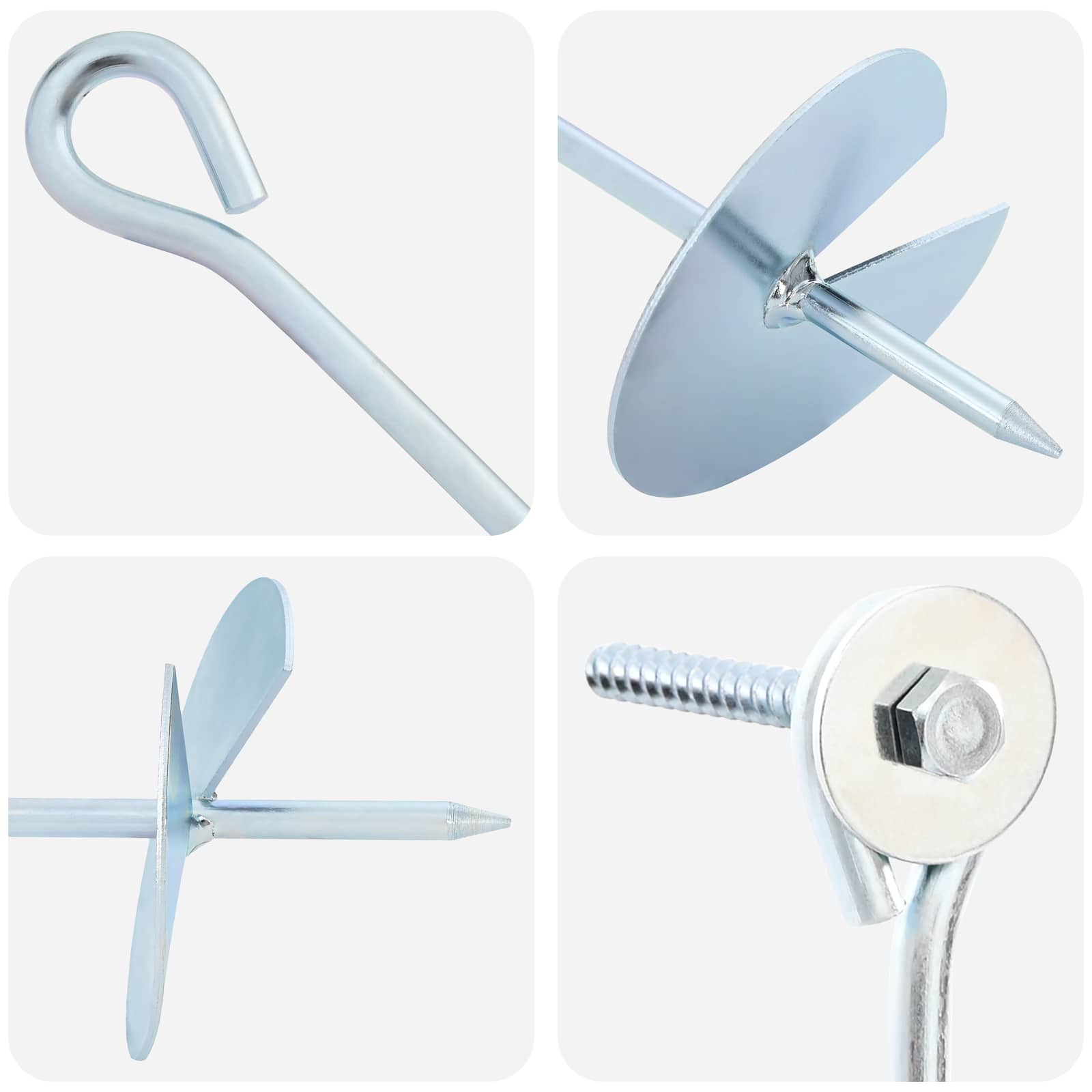 vidaXL Aardeankers 4 pcs Zilverkleurig Ø10 x 60 cm