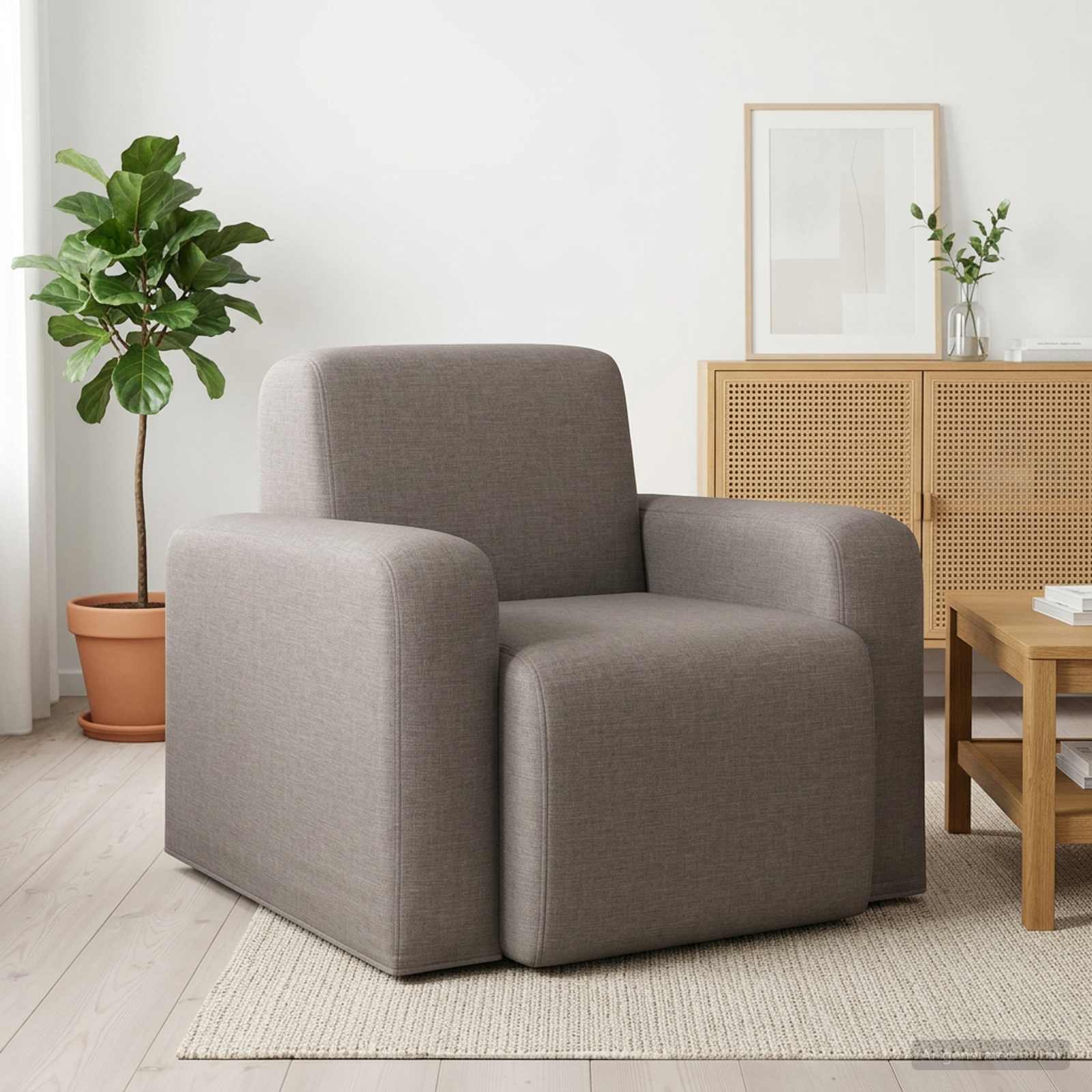 vidaXL Fauteuil Lichtgrijs Stof