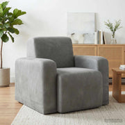vidaXL Fauteuil Lichtgrijs fluweel