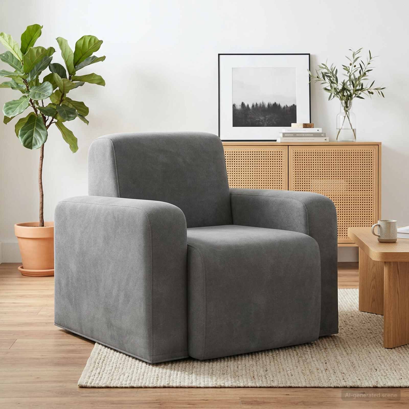 vidaXL Fauteuil Lichtgrijs fluweel