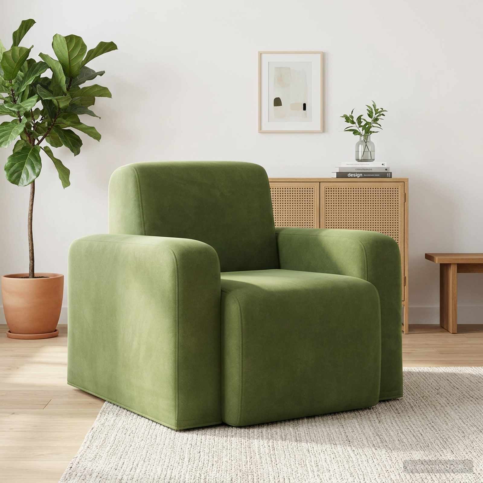 vidaXL Fauteuil Lichtgrijs fluweel