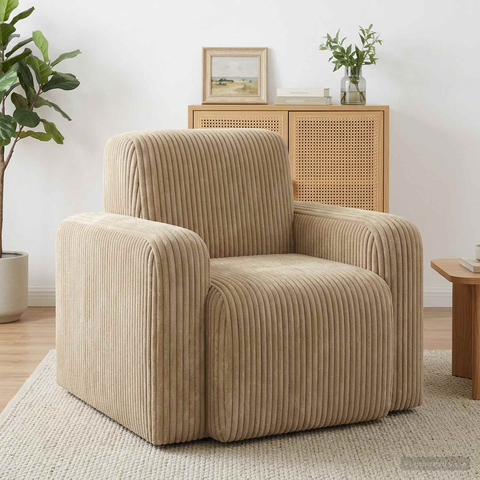vidaXL Fauteuil Taupe corduroy