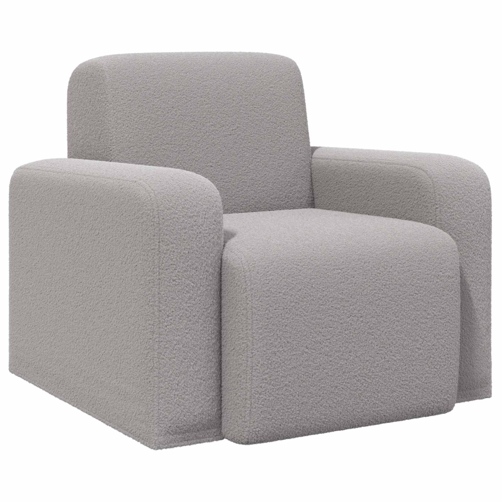 vidaXL Fauteuil Lichtgrijs Bouclé