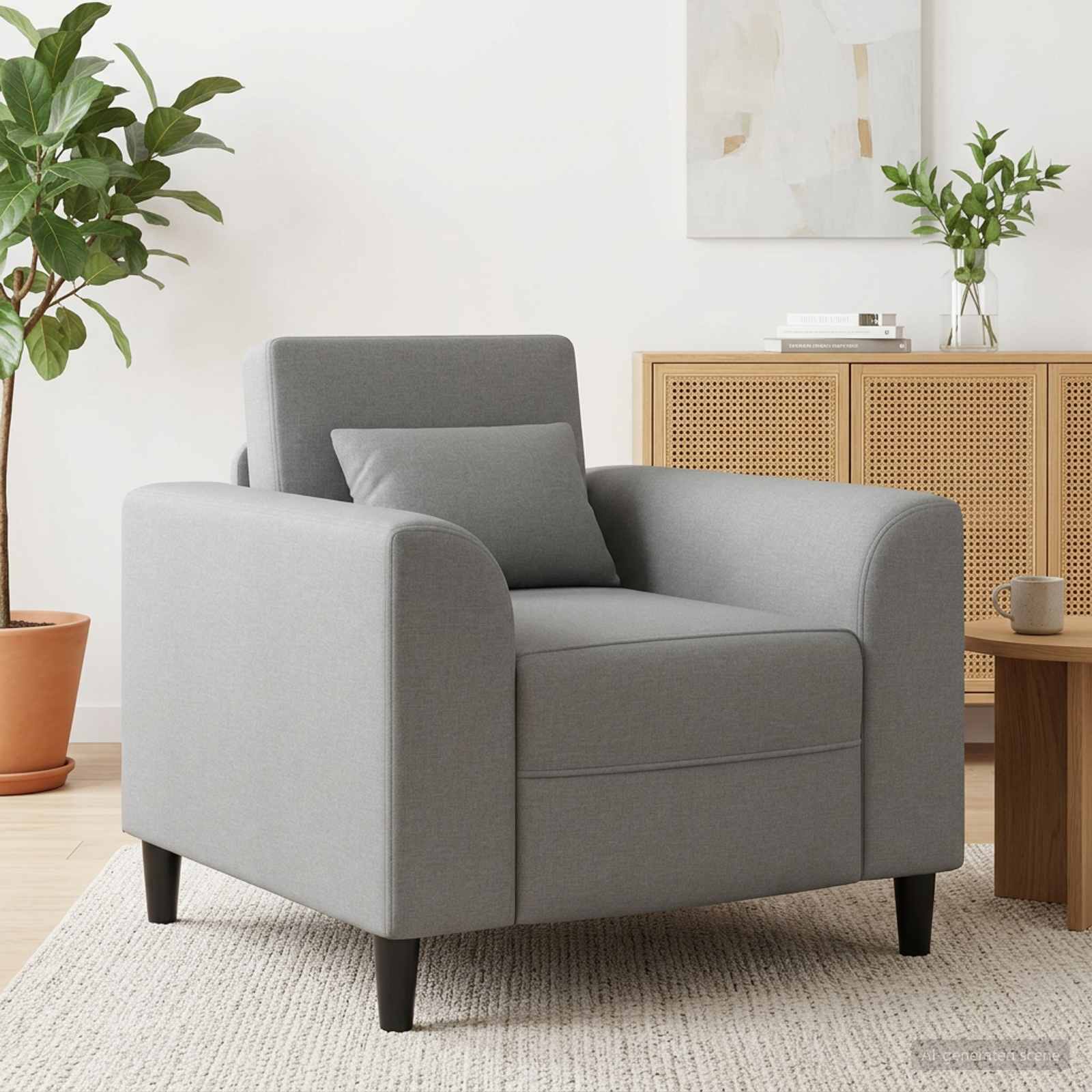 vidaXL Fauteuil Lichtgrijs Stof