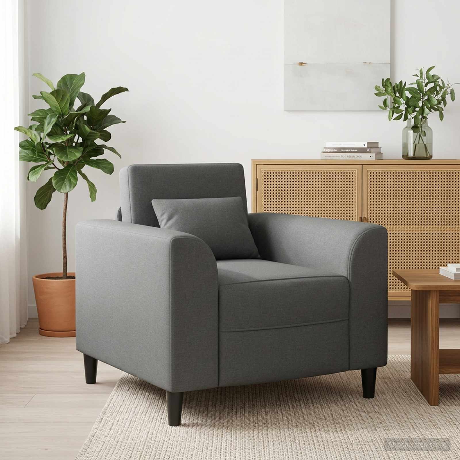 vidaXL Fauteuil Lichtgrijs Stof