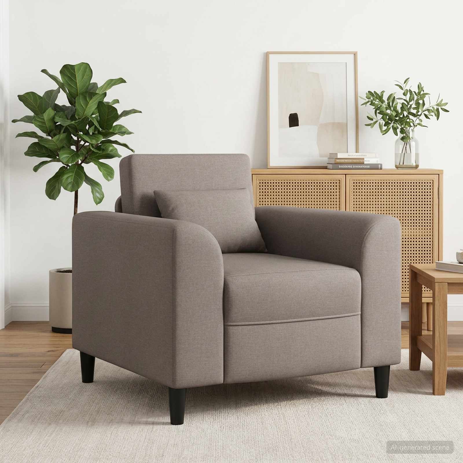 vidaXL Fauteuil Lichtgrijs Stof