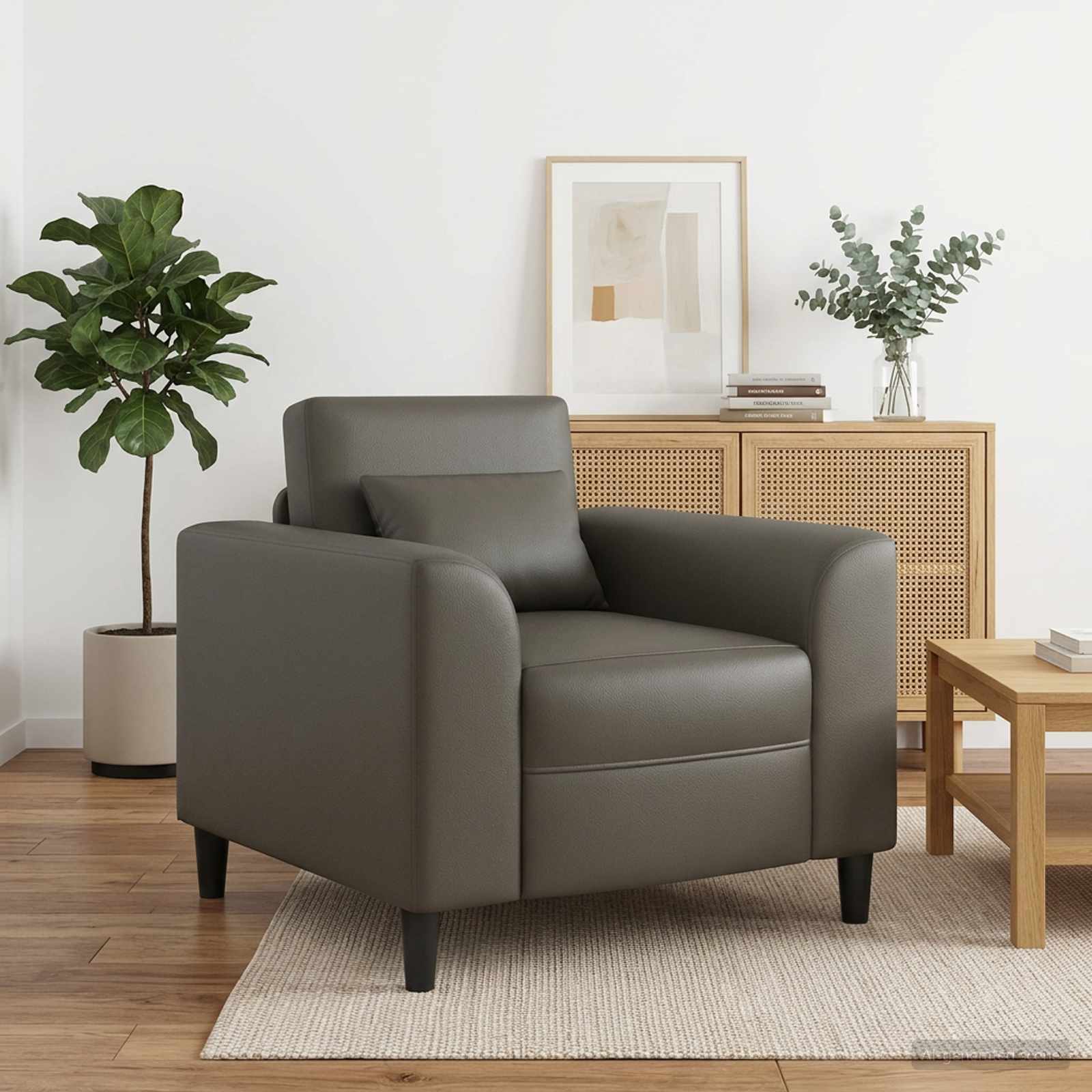 vidaXL Fauteuil Crèmekleurig Kunstleer